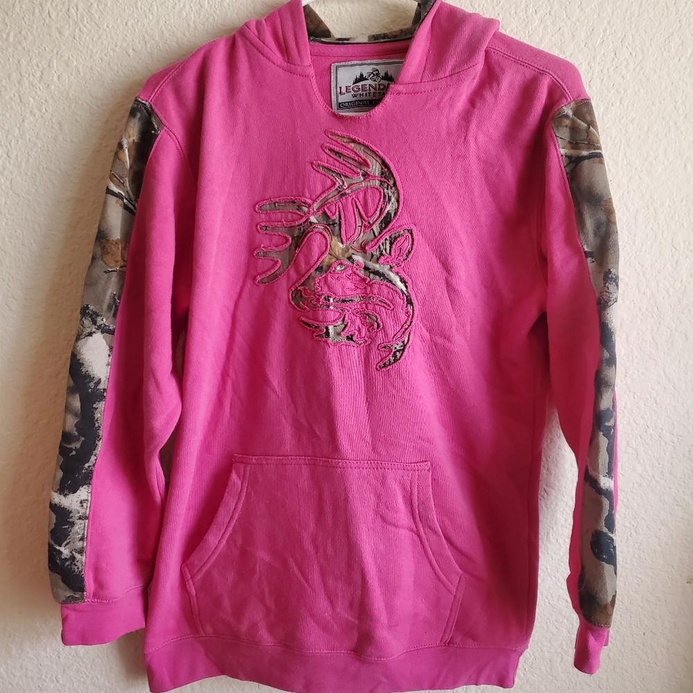 Legendary Whitetails Pink Hoodie Camo Sleeve Hunting Large Outdoor Camping   Goo
